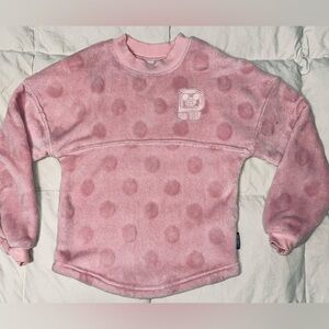 Disney pink plush Spirit Jersey with Disney logo on front sz 4 EUC smoke free